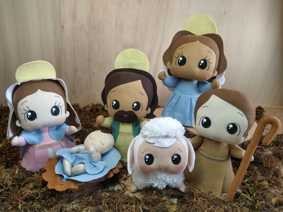 Kit- Presépio Natalino Sagrada Família 5 Peças