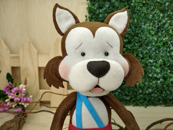 Lobo Mau da Chapeuzinho em Feltro - 28 Cm* Chamar Chat