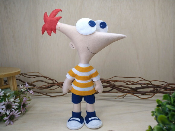 Phineas em feltro - Desenho Phineas e Ferb