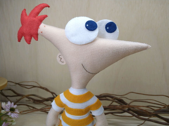 Phineas em feltro - Desenho Phineas e Ferb