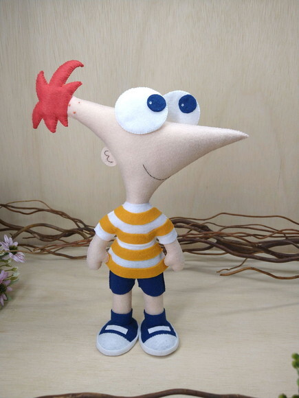 Phineas em feltro - Desenho Phineas e Ferb