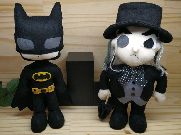 Pinguim e Batman em Feltro