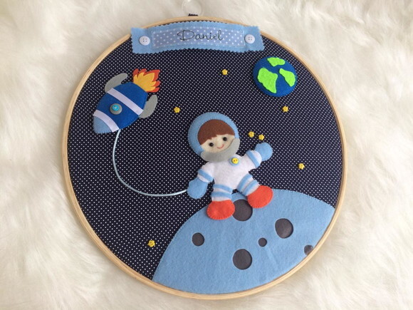 Porta Maternidade Bastidor Astronauta - Chamar Chat