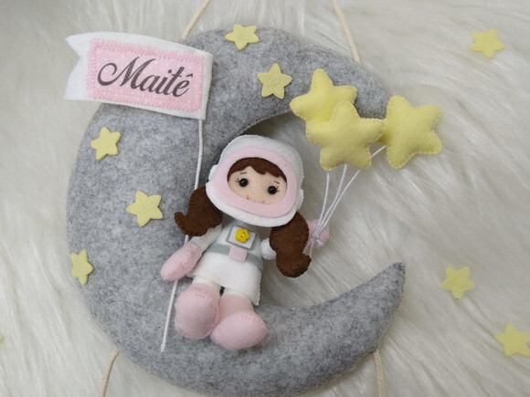 Porta Maternidade Bastidor Astronauta Menina* Chamar Chat