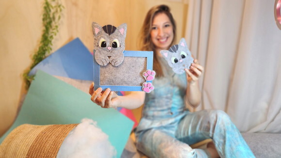 Porta Retrato de Gato em Feltro