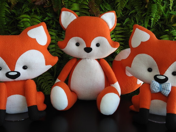 Raposa em Feltro - Kit 3 Peças