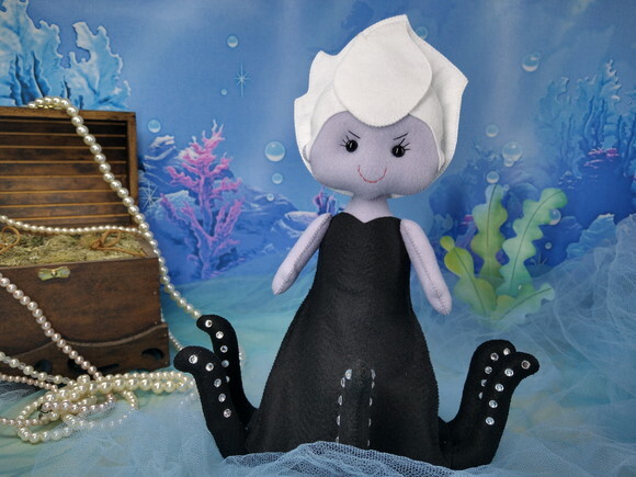 Ursula - Pequena Sereia de feltro