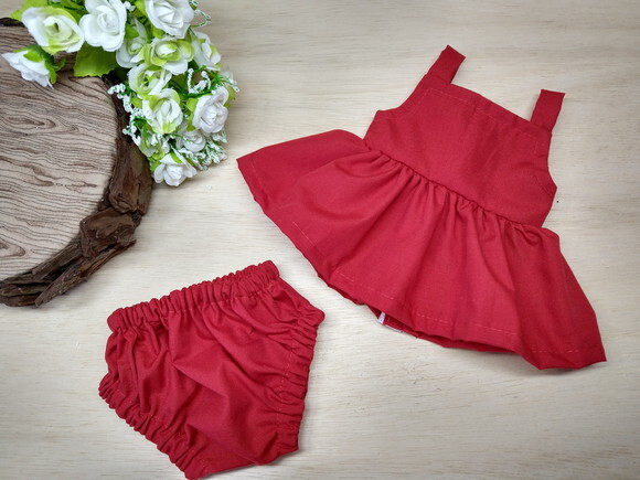 Vestido para Boneca + Calcinha* Chamar Chat