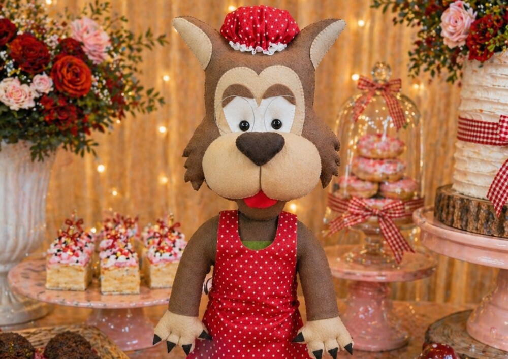 Lobo Mau Em Feltro | Personagem Chapeuzinho Vermelho