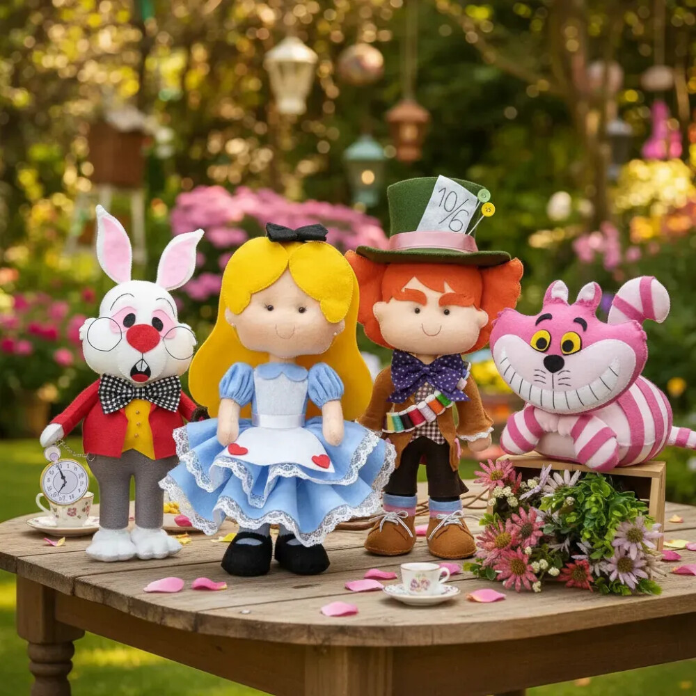 Decoração Festa Alice País Das Maravilhas Bonecos Kit Com 4
