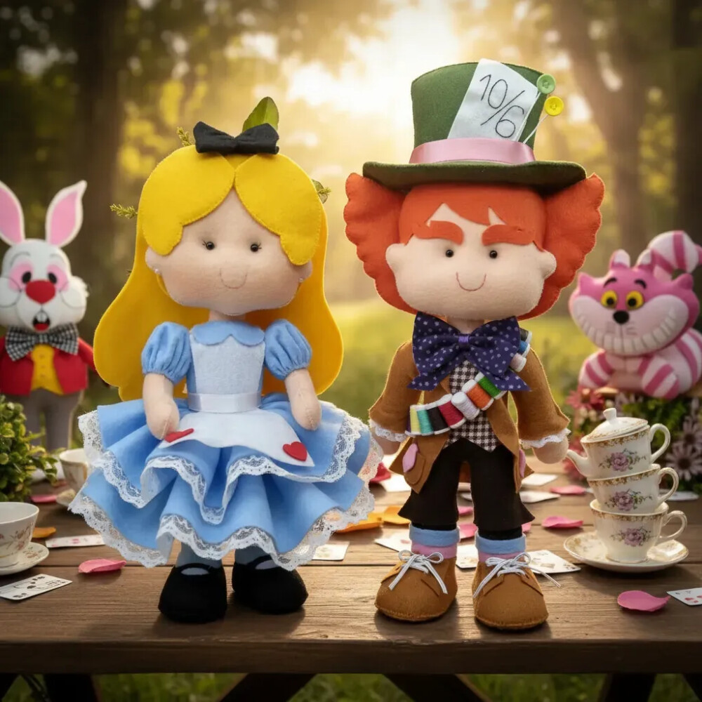 Decoração Festa Alice País Das Maravilhas Bonecos Kit Com 4