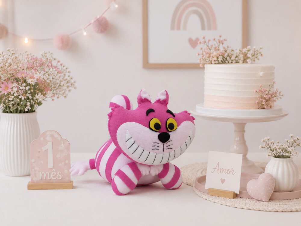 Boneco Gato De Cheshire Da Alice No País Maravilhas