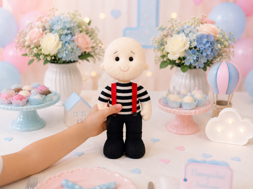 Boneco Irmãos Gêmeos - Tema Alice Em Feltro 2 peças