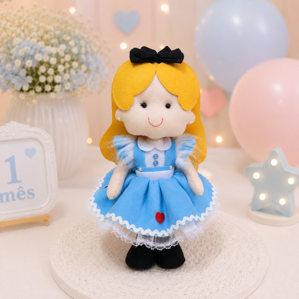 Boneca Alice Pais Das Maravilhas De Feltro