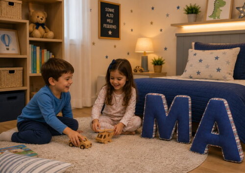 2 Almofadas Letra Decorativa Personalizada - Escolher Letra