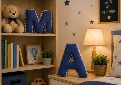 2 Almofadas Letra Decorativa Personalizada - Escolher Letra