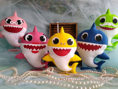 Baby Shark em Feltro - Kit 5 Peças
