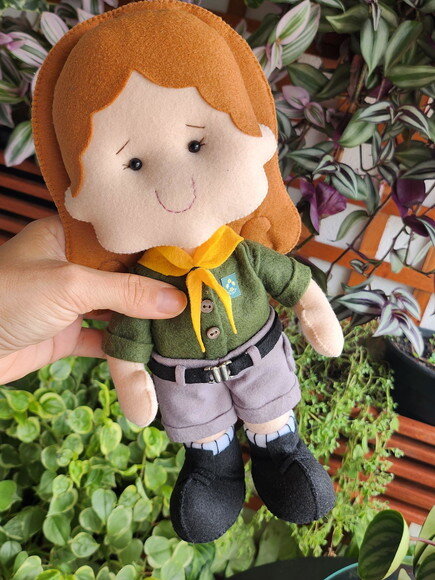 Boneca Escoteira de Feltro * Chamar Chat Antes Compra