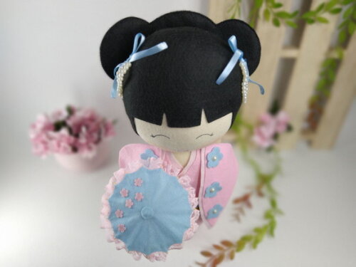 Boneca Kokeshi em Feltro 40 Cm* Chamar Chat