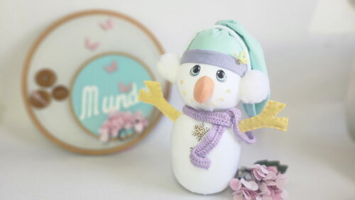 Boneco de Neve em Feltro* Chamar Chat Antes Compra
