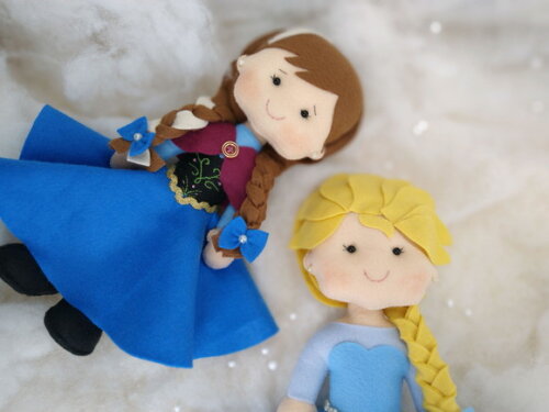 ELSA e Ana de feltro Personagem filme Frozen