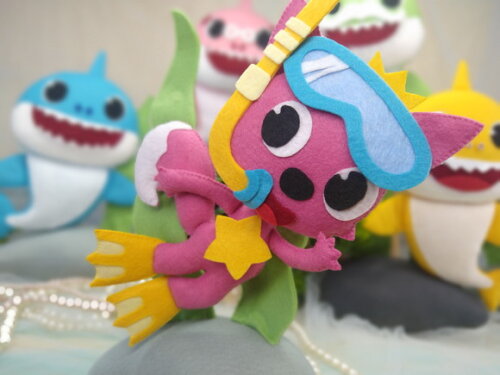 Gato - Baby Shark em Feltro* Chamar Chat