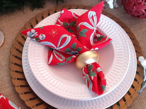Guardanapo de Tecido de Natal - 6 Peças + 1 de Brinde