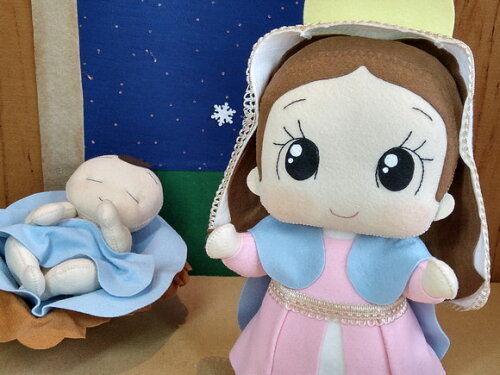 Kit - Presépio Natalino Sagrada Família com Anjo* Chat Chama