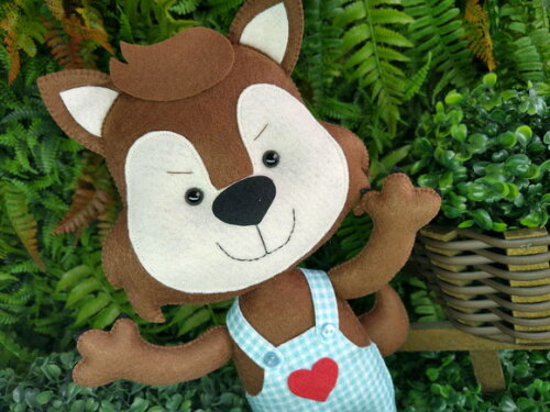 Lobo Mau da Chapeuzinho Vermelho em Feltro - 30 cm