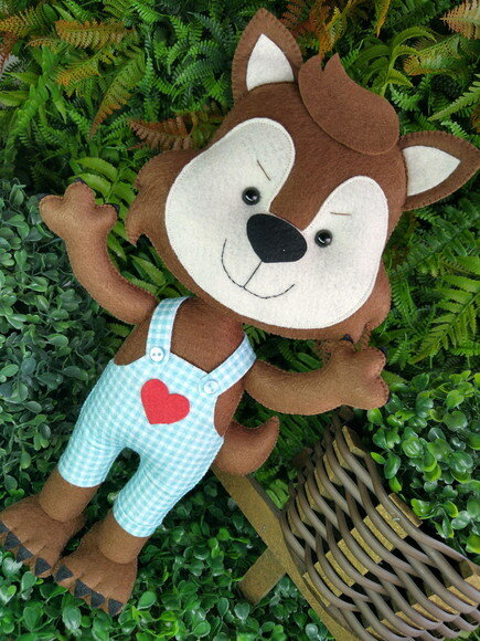 Lobo Mau da Chapeuzinho Vermelho em Feltro - 30 cm