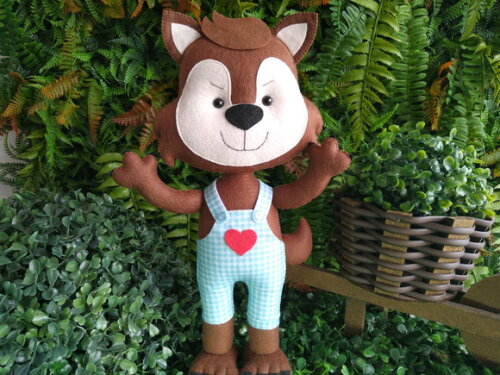 Lobo Mau da Chapeuzinho Vermelho em Feltro - 30 cm