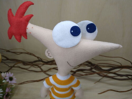 Phineas em feltro - Desenho Phineas e Ferb