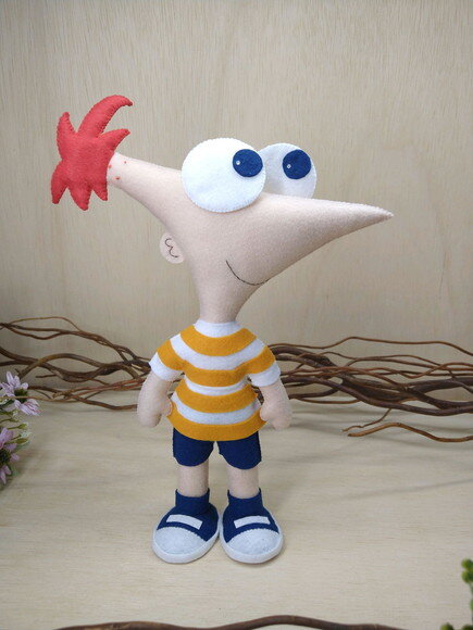 Phineas em feltro - Desenho Phineas e Ferb