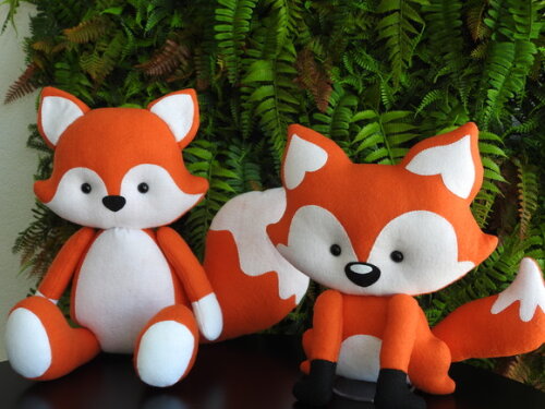 Raposa em Feltro - Kit 2 Peças