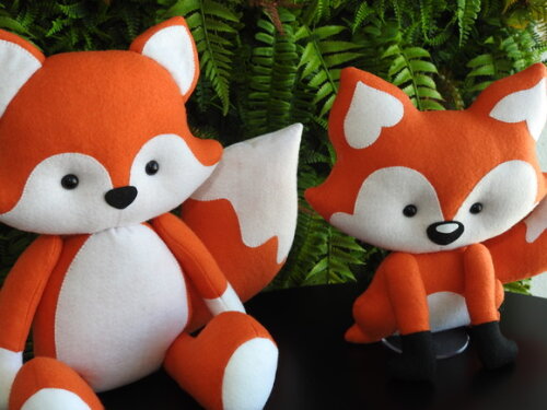 Raposa em Feltro - Kit 2 Peças