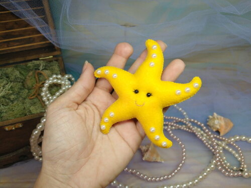 Sereia de Feltro e Estrela - 3 Peças
