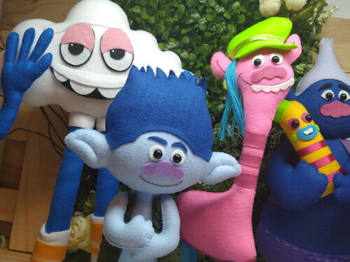 Trolls de Feltro - Kit com 6 Peças