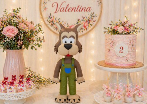 Lobo Mau Chapeuzinho Vermelho Decoração Festa Temática Feltro