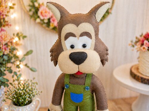 Lobo Mau Chapeuzinho Vermelho Decoração Festa Temática Feltro