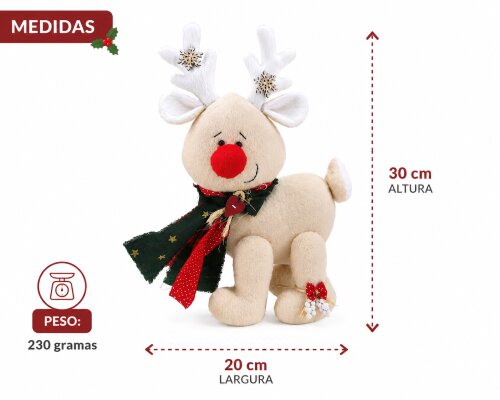 Rena Natalina Decoração Natal 30 Cm Enfeite De Natal