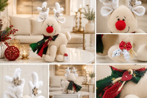 Rena Natalina Decoração Natal 30 Cm Enfeite De Natal