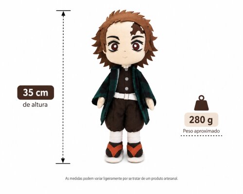 Boneco Tanjiro Kamado Feltro Pelúcia 35cm Decoração Anime