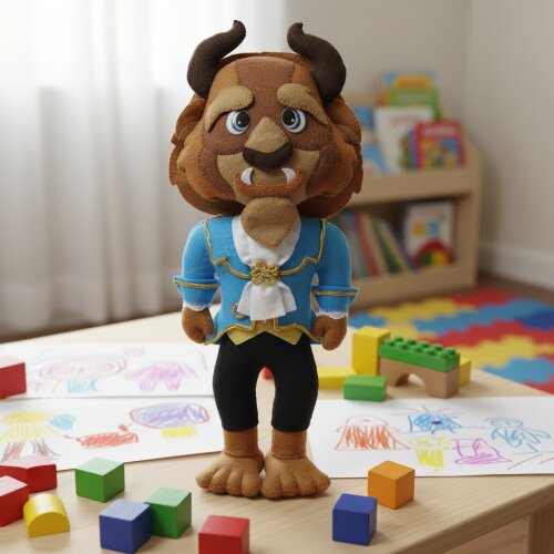 Boneco Fera do tema A Bela e a Fera Decoração festa Infantil.