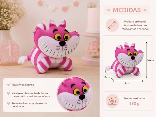 Boneco Gato De Cheshire Da Alice No País Maravilhas