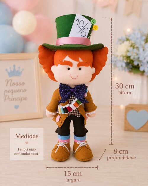 Boneco Chapeleiro Maluco Alice No País Das Maravilha