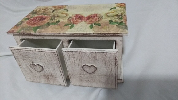 Comoda/Criado - decorada com patina 3 Gavetas