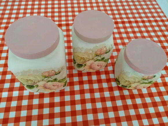 Conjunto de potes rosa