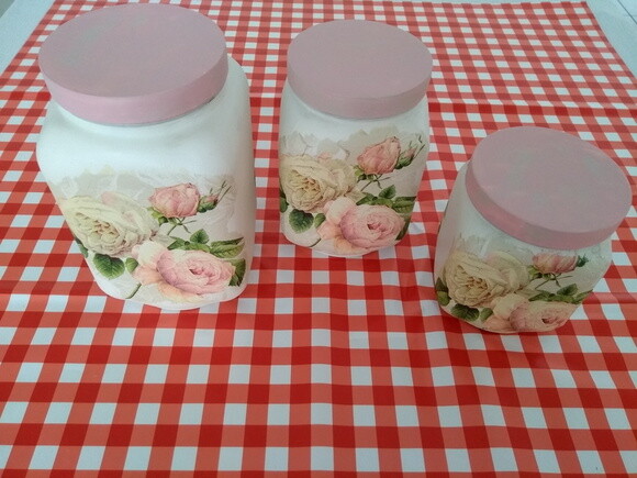 Conjunto de potes rosa