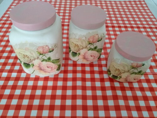 Conjunto de potes rosa