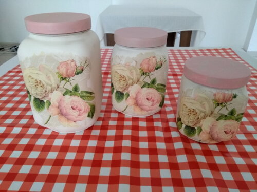 Conjunto de potes rosa